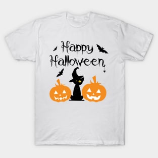 Halloween Cat Pumpkin T-Shirt